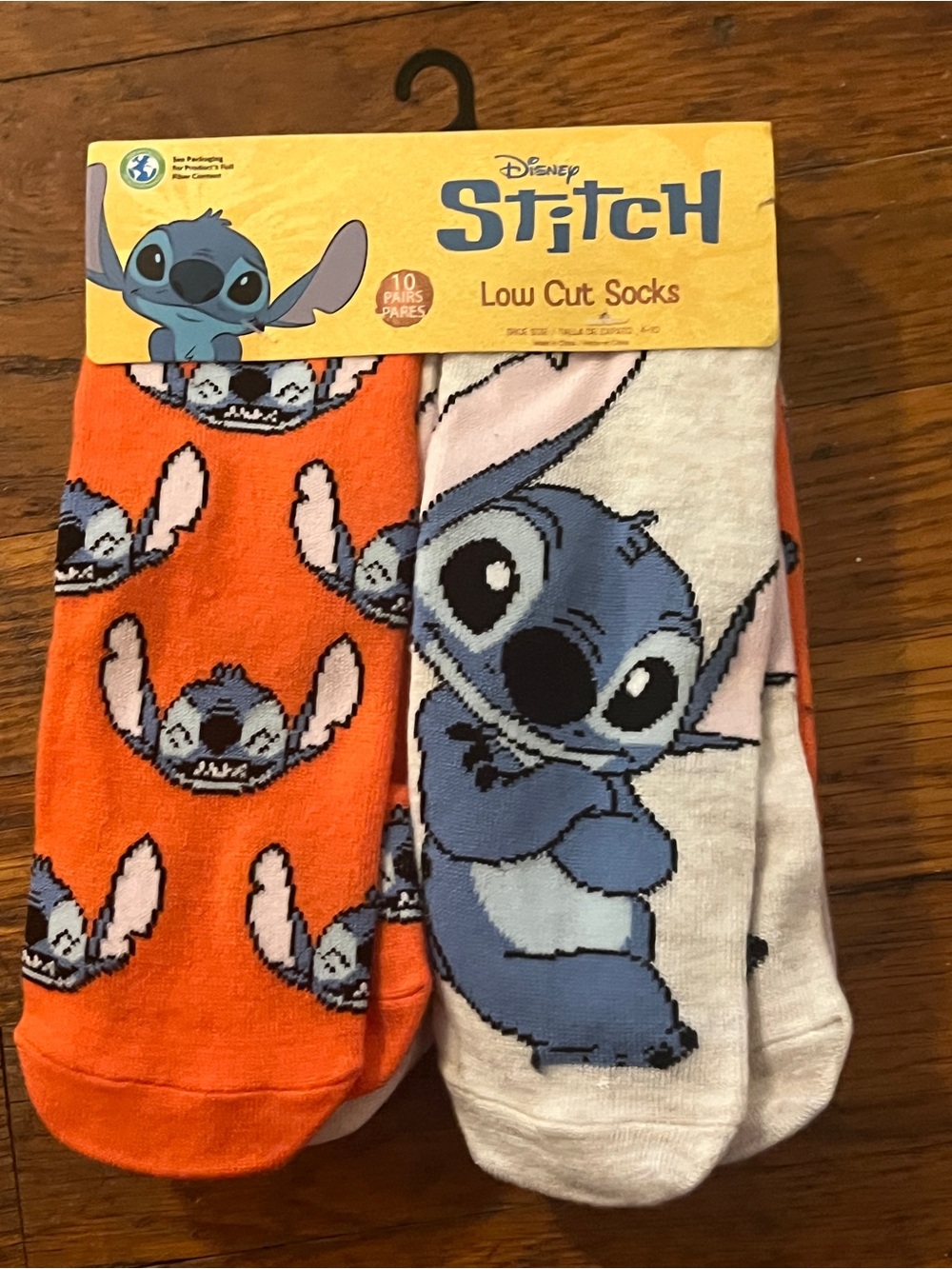 10 Pairs Disney Stitch Low Cut Socks Size 4-10 New